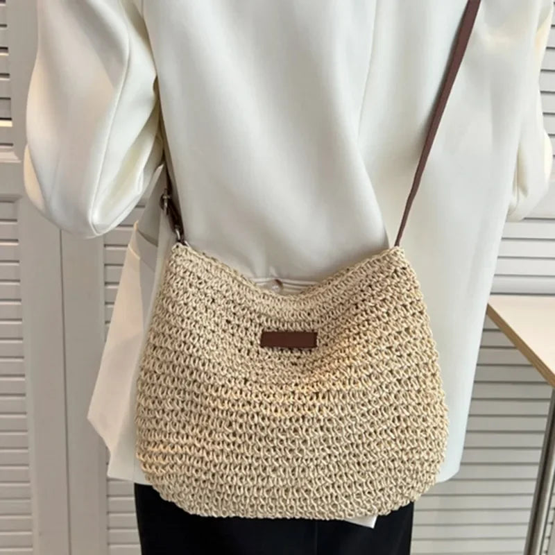Summer Crossbody Straw Bag