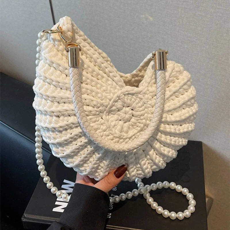 Luxury Hand-woven Shell Bag Women Seaside Conch Shell Messenger Bag