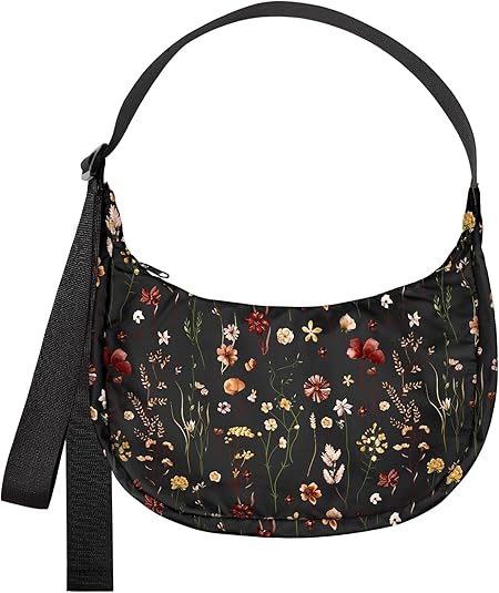 Crescent Bag for Women - Nylon Small Crossbody Bags for Women Adjustable Shoulder Strap Cute Waterproof, for Travel